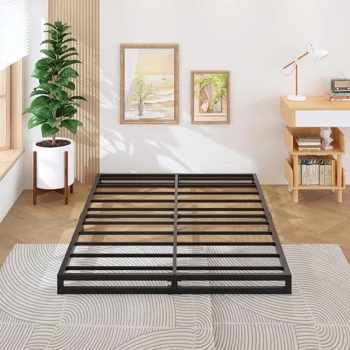 Miniatura 19 de Lutown-Teen - Base de cama de 16 pulgadas California King, sin necesidad de somier, plataforma metálica de alta resistencia para base de colchón