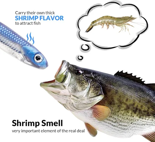 Miniatura 6 de QualyQualy 5 señuelos de pesca suaves de Swimbait, 6 unidades Jerk Shad Minnow Drop Shot Señuelo para Bass Bait Shad Señuelo suave Jerkbait para A-4#