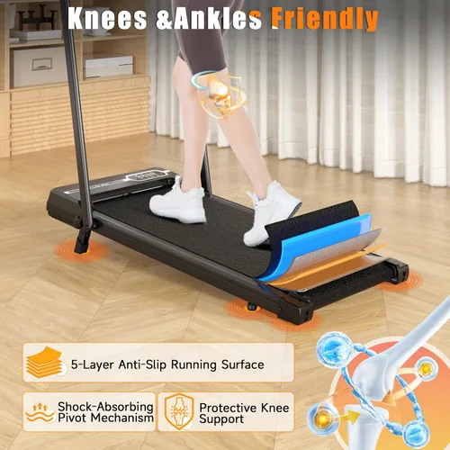 Miniatura 8 de Almohadilla para caminar con barra de asa, caminadora con inclinación del 8%, 2.5 HP silenciosa debajo del escritorio 320 libras 2 en 1 caminadoras