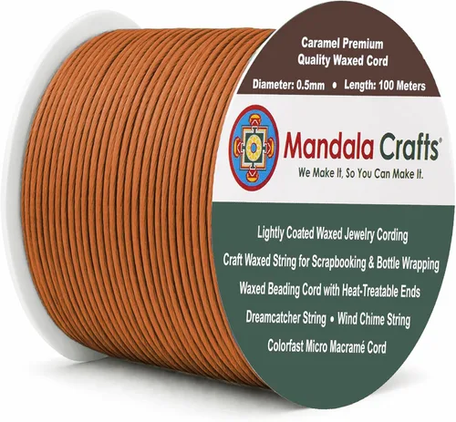 Miniatura 61 de Cuerda Mandala Crafts 0.03 pulgadas 109 yardas para hacer joyería, artesanía, macramé, cuerda de algodón encerado Negro