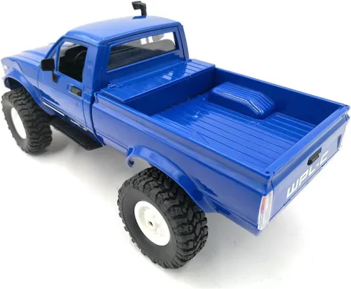 Miniatura 3 de RC Rock Crawler WPL C24 RTR 1/16 Camionetas color azul con luces LED 2.4 GHz 4 x 4 todoterreno RC Semi Camiones todo terreno, camión de control