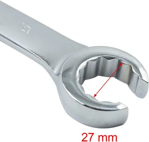 Miniatura 3 de Utoolmart Llave de tuerca de destello, 0.945 in x 1.063 in, doble extremo abierto, acero de alto carbono chapado en cromo espejo, para mantenimiento