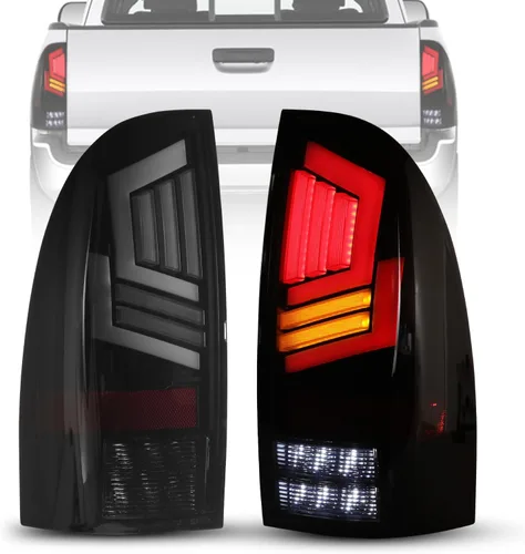 CPW Luz trasera LED compatible con Toyota Tacoma Pickup 2005-2015, luz de señal de giro secuencial, lámpara de freno trasera del conductor y del