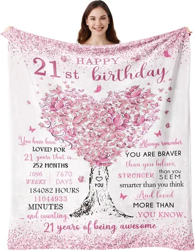 Miniatura 11 de Vuinezo Regalos de cumpleaños número 18 para niñas, manta de decoraciones de cumpleaños número 18 50"X60", regalos de cumpleaños para niña de 18