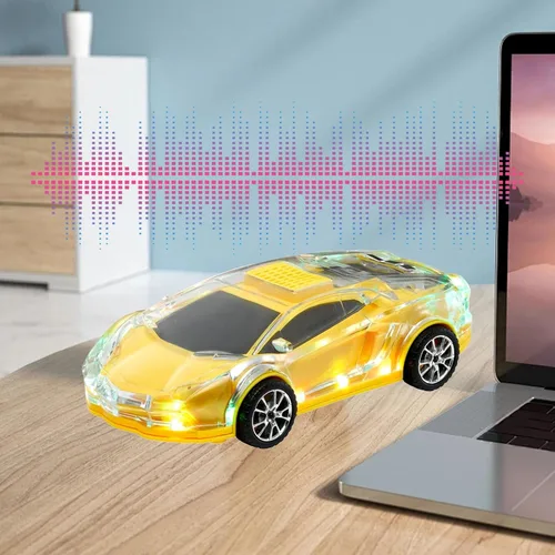 Miniatura 3 de Altavoz Bluetooth retro con forma de coche, altavoz Bluetooth portátil con luces, batería de 1500 mAh, 32 GB expandible