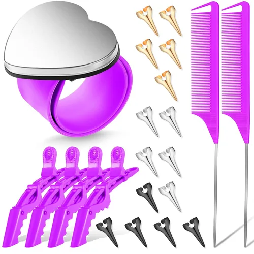 Miniatura 7 de 22 piezas de herramientas de trenzado de pelo con muñeca magnética para coser alfiler, pulsera de punto inoxidable, herramienta de anillo de dedo
