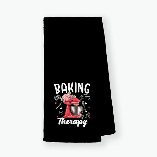 Baking is My Therapy - Toallas de cocina de 24 x 16 pulgadas, para hornear, mezclador floral, paños de cocina, toallas de mano, regalos para