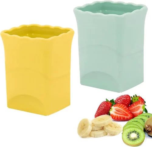 DASZERX® Juego de rebanador de frutas de taza, cortador de fresas, plátano, huevos y verduras, mini utensilios de cocina rápidos y fáciles para