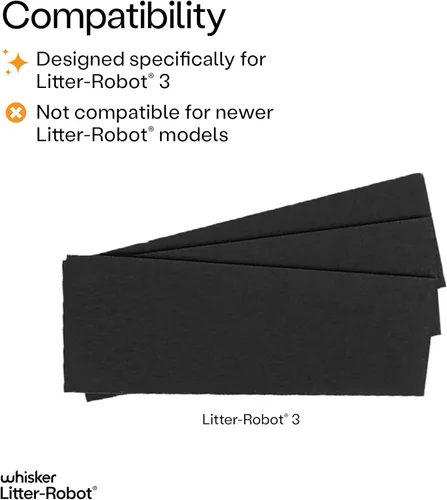 Miniatura 3 de Whisker - 3 filtros de carbono Litter-Robot - Paquete de 6 filtros de caja de arena, diseñado para robot de basura, absorbe olores y controla