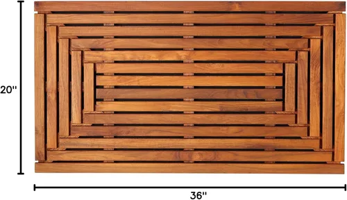 Miniatura 3 de Bare Decor Giza - Tapete para puerta de ducha, spa y madera maciza de teca, 36 x 20 pulgadas