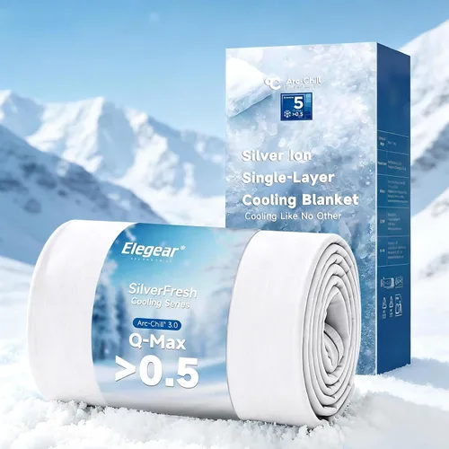 Miniatura 11 de Elegear Arc-Chill 3.0 - Mantas refrescantes para dormir con calor, fibra fría 3.0 con iones plateados para pieles sensibles, ultra ligeras