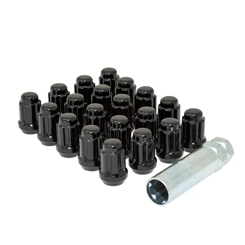 Miniatura 3 de GORILLA Tuerca de rueda Acorn, 12 mm x 1.50 rosca, asiento de 60 grados, extremo cerrado, llave, acero, cromado negro, universal, juego de 20 Fábrica