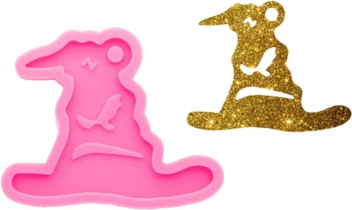 Miniatura 7 de Moldes de resina súper brillantes estilo fantasma de Halloween, molde de silicona epoxi para llavero con agujero, moldes de silicona para hacer