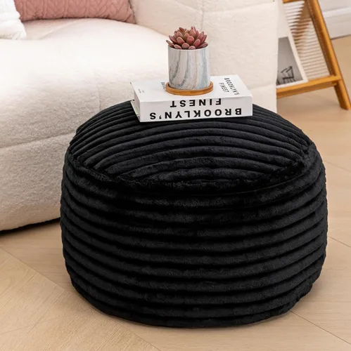 Miniatura 14 de Asuprui Puf Otomano Sin Relleno Reposapiés Otomano 20x12 Pulgadas Puf de Piso Redondo Piso Silla Bean Bag Sin Relleno Reposapiés con Almacenamiento