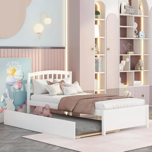 Miniatura 10 de Harper & Bright Designs Cama de plataforma baja tamaño individual para niños con cajones de almacenamiento, marco de cama de plataforma de madera