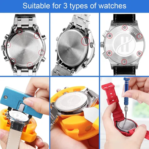 Miniatura 4 de JOREST Watch Repair Kit, for Watch Battery Replacement & Watch Link Removal and Resizing & Watch Opener, Watch Repair Screwdriver Set, Watch Wrench