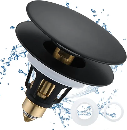 Miniatura 12 de Tapón universal para fregadero de baño, tapón de drenaje de fregadero de 1.1 a 1.5 pulgadas, colador de drenaje de lavabo desplegable tipo bala