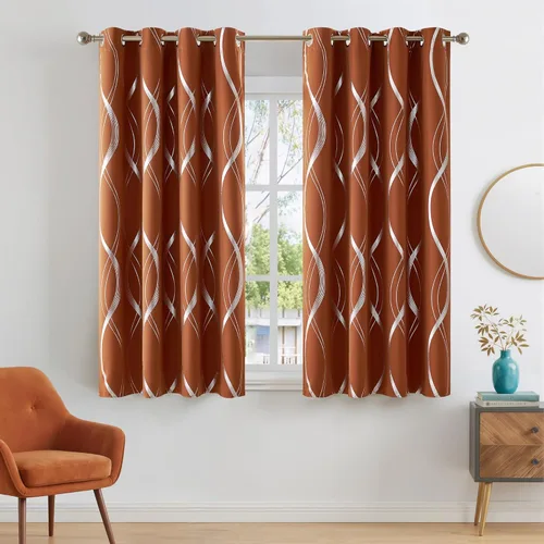 Miniatura 74 de NICETOWN Paneles de Cortinas Opacas para Dormitorio - Tratamiento de Ventanas con Aislamiento Térmico, Ojales Sólidos, Cortinas Opacas con Diseño