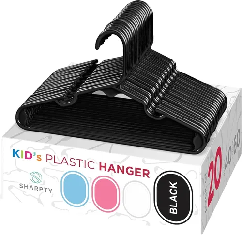 Miniatura 7 de Sharpty Perchas de plástico para niños, perchas para ropa de bebé, niños pequeños y niños, uso estándar diario, ideal para armario de niños y niñas