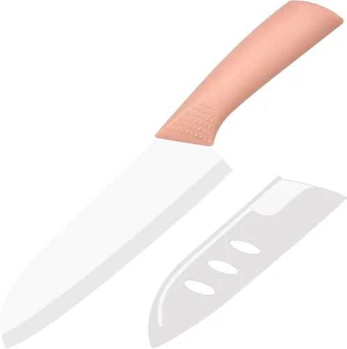 Miniatura 11 de Cuchillo de cerámica – Cuchillo Santoku de chef de 7 pulgadas – Cuchillo de cocina de cerámica afilado con cubierta de funda