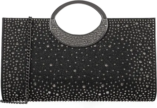 Miniatura 10 de Dexmay - Bolso de mano con diamantes de imitación con asa de cristal para boda, fiesta, elegante bolso de mano para mujer
