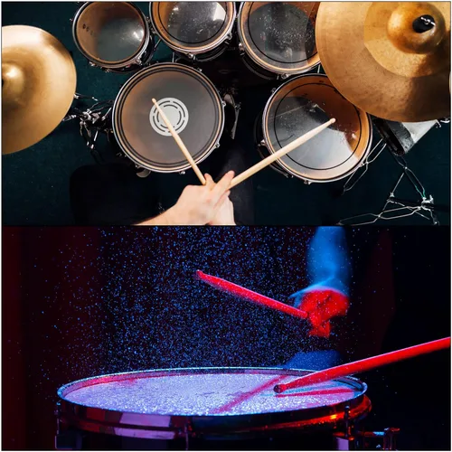 Miniatura 7 de PATIKIL Baquetas de madera de roble antideslizante empuñaduras para tambor 5A para batería Instrumento Musical Percusión Gris 1 Par