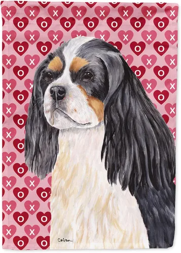 Miniatura 270 de Caroline's Treasures SS4484GF Bandera de jardín con diseño de bulldog inglés y corazones para el Día de San Valentín, bandera decorativa para patio