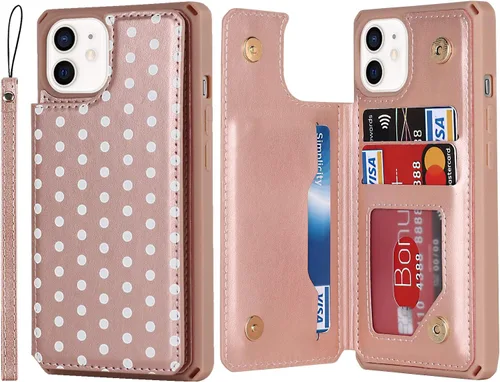 Miniatura 25 de Cavor para iPhone 11 Funda con tarjetero, para iPhone 11 Funda tipo cartera para mujeres y hombres, Funda para teléfono tipo cartera con soporte