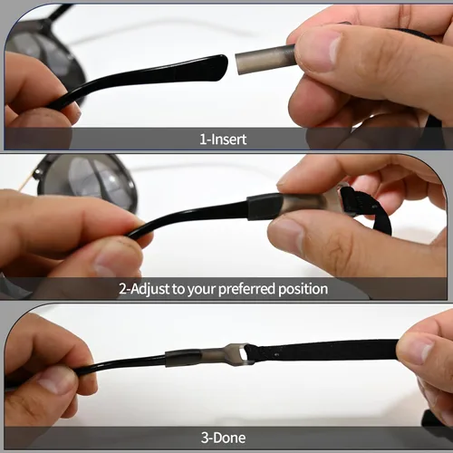 Miniatura 5 de 5 Pcs Adjustable Eyeglass Straps Anti-Slip Eyewear String Lanyard Retainers Sunglasses Eyeglasses for Men Women Kids