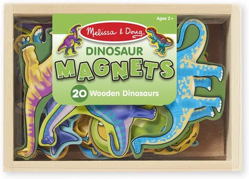 Miniatura 2 de Melissa & Doug Dinosaur: juego de imanes de madera + 1 paquete de minibloc para rascar (#00476)