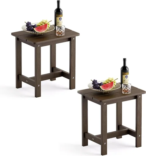 Miniatura 10 de LUE BONA - Mesa auxiliar para exteriores, mesa pequeña de exterior HDPS, mesa auxiliar Adirondack, mesa auxiliar de exterior para patio, porche