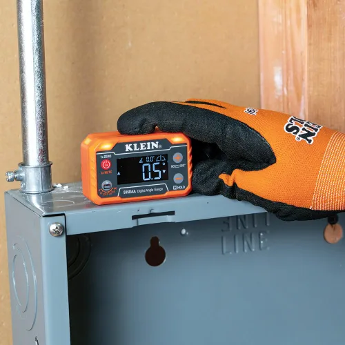 Miniatura 7 de Klein Tools 935DAA Medidor electrónico digital de nivel y ángulo, alerta LED, ángulos de medición y ajuste, rangos de 0-90 y 0-180 grados