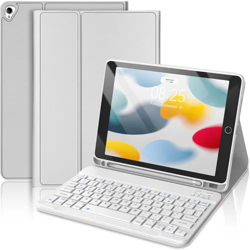 Miniatura 15 de Funda con teclado táctil para iPad de 9ª/8ª/7ª generación de 10.2 pulgadas, Pro 10.5, Air 3ª generación, funda inteligente con soporte para lápices