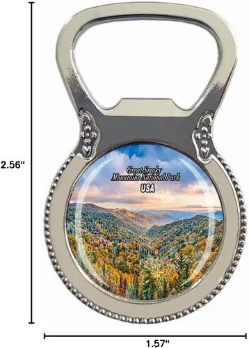 Miniatura 5 de Estados Unidos 3D Great Smoky Mountains National Park Gatlinburg Abrebotellas de cerveza Abrebotellas de nevera imán de metal cristal cristal viaje
