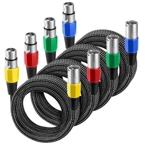 Miniatura 15 de Cable XLR KINXIYU 3 pies, cable de micrófono 3 Pin Nylong trenzado balanceado XLR macho a hembra, cables de parche de micrófono de servicio pesado