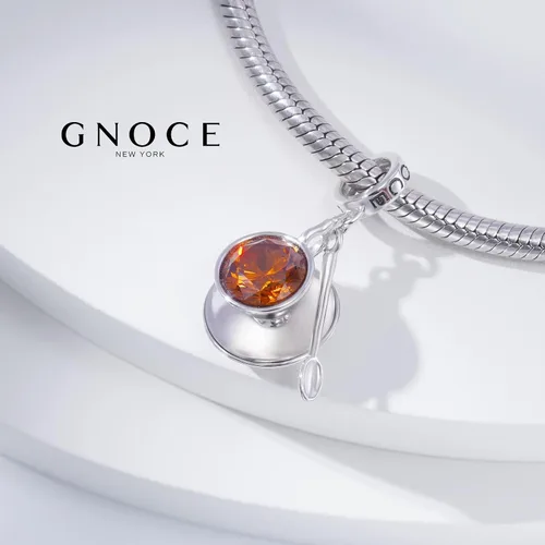Miniatura 5 de GNOCE Rose Gold Pendant Charm for Women Sterling Silver Coffee Cup Dangle Charms for BraceletNecklace Christmas Jewelry Gift For Mom Sister Daughter