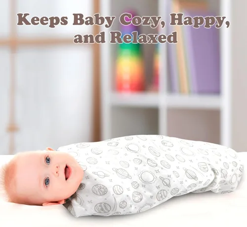 Miniatura 4 de Mantas para bebés recién nacidos, niños y niñas 0 – 3 meses 3 juegos de mantas para envolver ajustables para bebé con correas de cierre., Gris