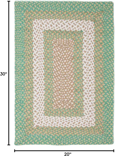 Miniatura 2 de Super Area Rugs Alfombra Trenzada Estilo Granja de 20x30 Pulgadas - Alfombra de Algodón Natural Suave para Baño, Cocina, Entrada - Alfombra Tejida