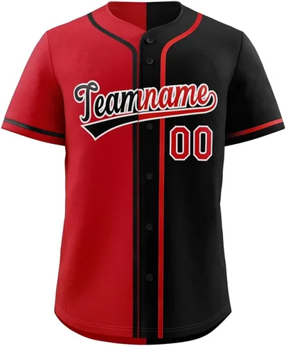 Miniatura 8 de Camiseta de béisbol dividida personalizada con botones y número de nombre cosido personalizado para hombres/mujeres/niños