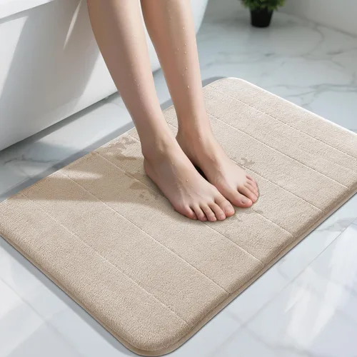 Miniatura 41 de Yimobra Tapete de baño de espuma viscoelástica, súper suave, absorbente, antideslizante, de secado rápido, lavable a máquina, tapete para bañera