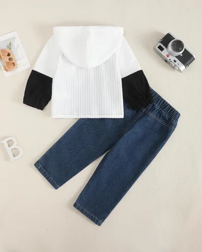 Miniatura 82 de Renotemy Ropa de bebé para niño, trajes de mezclilla, sudadera con capucha para bebés, pantalones de mezclilla, ropa para niños pequeños