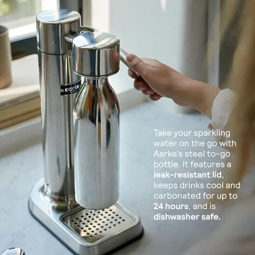 Miniatura 8 de Aarke - Carbonator III Gasificador Premium - Fabricante de agua con gas y agua de seltzer - Fabricante de soda con botella PET (acero inoxidable)