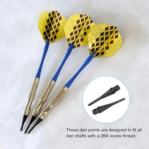 Miniatura 6 de PATIKIL Puntas de dardo de plástico 2BA hilo suave puntas de dardo de repuesto de punta de plástico de punta suave Accesorios de dardo Negro