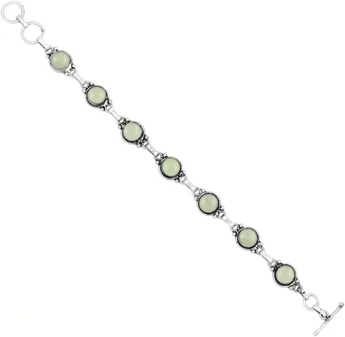 Miniatura 88 de Round Shape Natural & Synthetic Gemstones Silver Plated Bracelets for Women - Vintage Bohemian Style Handmade Birthstone Adjustable Link Bracelet