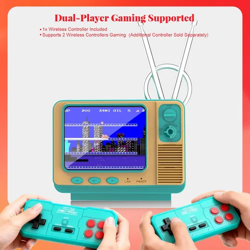 Miniatura 6 de Consola de juegos retro - 42 JALECO + 168 juegos clásicos, inalámbrico 2.4G de 2 jugadores, pantalla IPS de 3.0 pulgadas, expansión de tarjeta TF