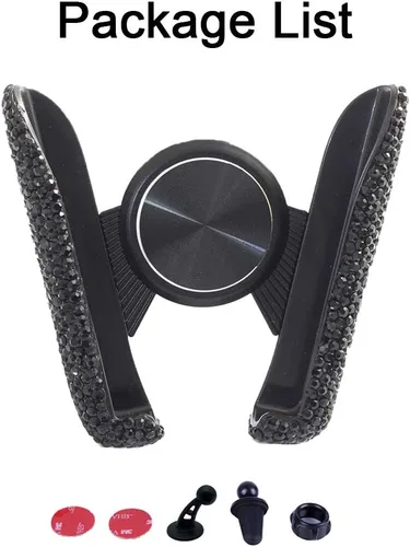 Miniatura 4 de SUNCARACCL - Soporte para teléfono de coche Bling, montaje automático para salida de aire del salpicadero mini, soporte universal ajustable de 360°