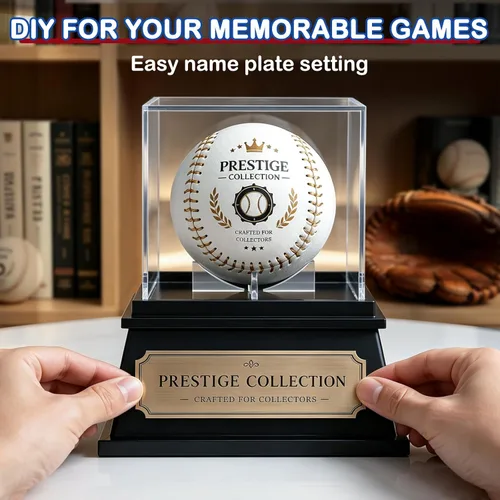 Miniatura 4 de KKU Estuche de exhibición de béisbol, soporte de béisbol para caja de cubo de exhibición de bolas, caja de almacenamiento de béisbol acrílico