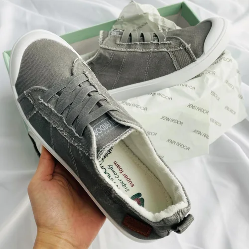 Miniatura 22 de JENN ARDOR - Tenis de lona para mujer, mocasines de meter, moda estilo casual 2022, punta redonda, suaves, cómodos, zapatos planos para caminar