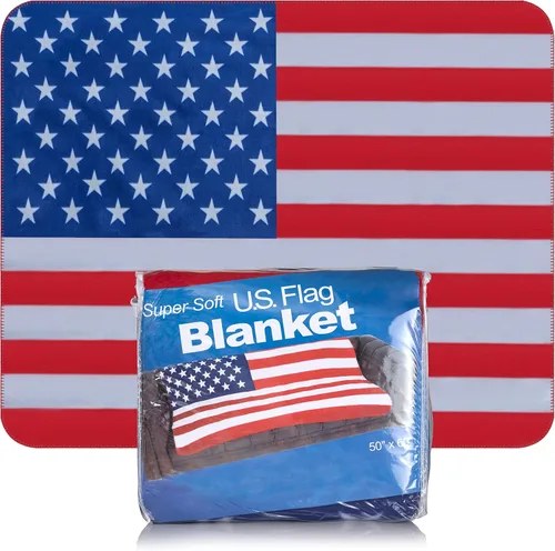 Manta con la bandera estadounidense, manta de felpa de poliéster de los Estados Unidos, decoración del hogar con bandera estadounidense para