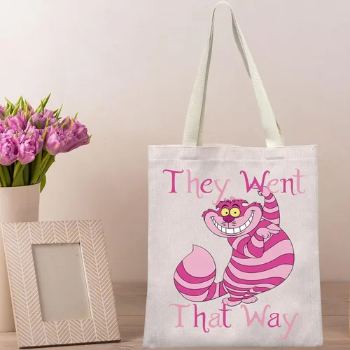 Miniatura 6 de BWWKTOP Cat Cosmetic Makeup Bag Grind And Smile Gifts They Went That Way Cat Zipper Pouch Bag For Movie Fans